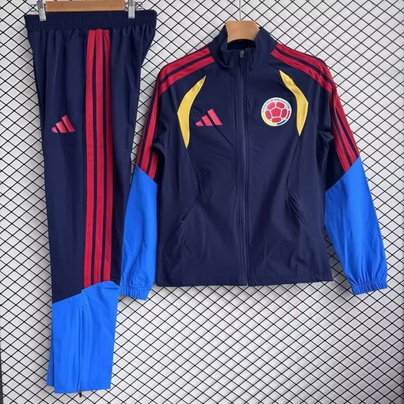 Thailand Quality(AAA) 2026 Colombia Dark Blue Soccer Tracksuit Thailand Quality(AAA) 2026 Colombia Dark Blue Soccer Tracksuit