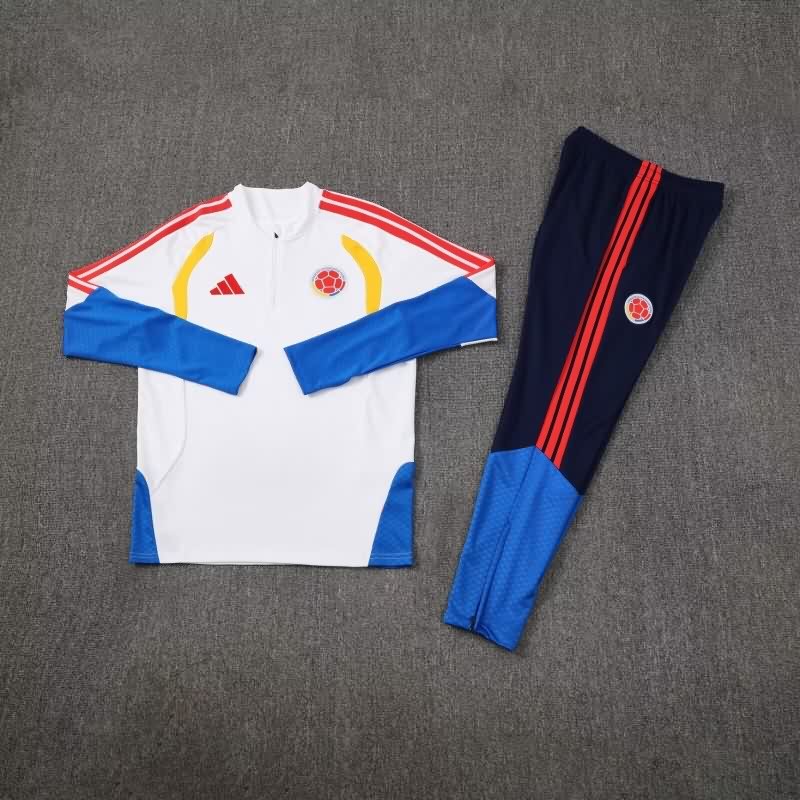Thailand Quality(AAA) 2026 Colombia White Soccer Tracksuit