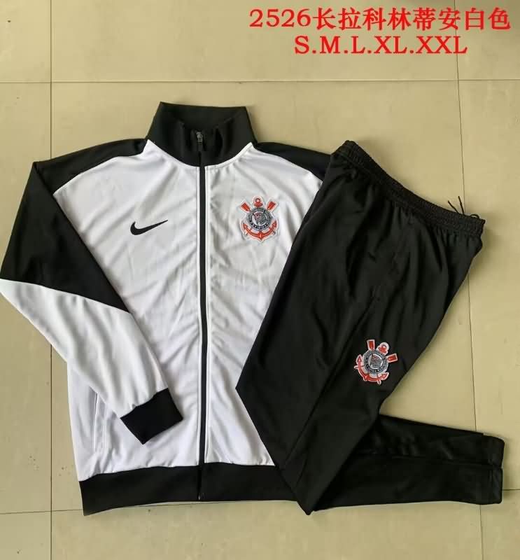 Thailand Quality(AAA) 2025 Corinthians White Soccer Tracksuit