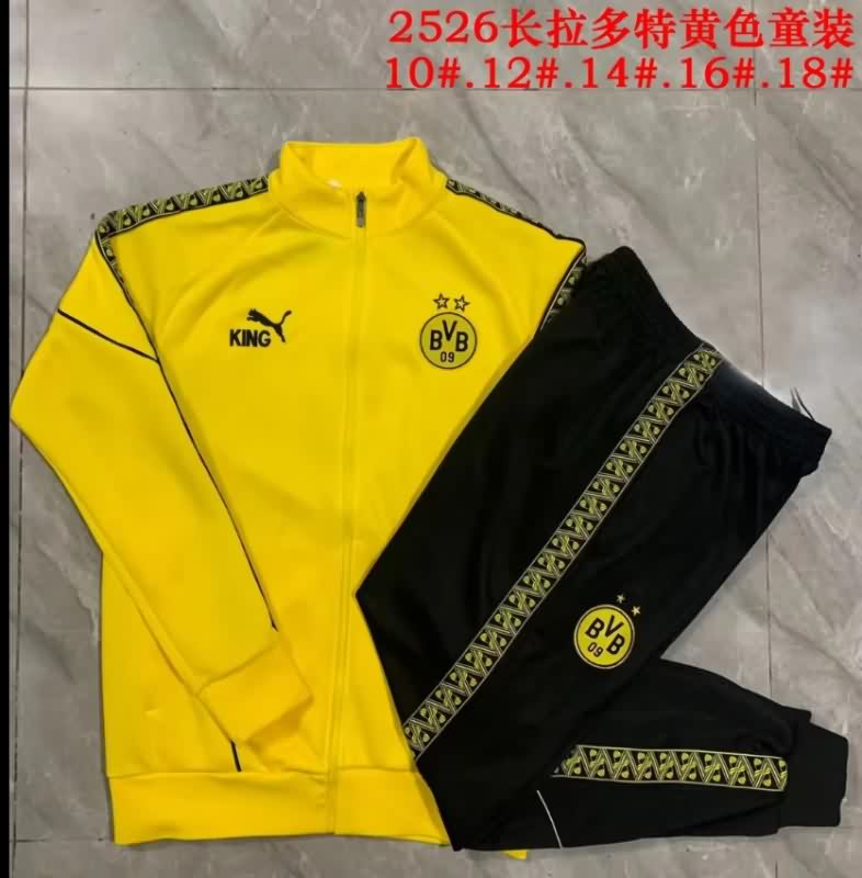 Kids - Thailand Quality(AAA) 25/26 Dortmund Blue Soccer Tracksuit