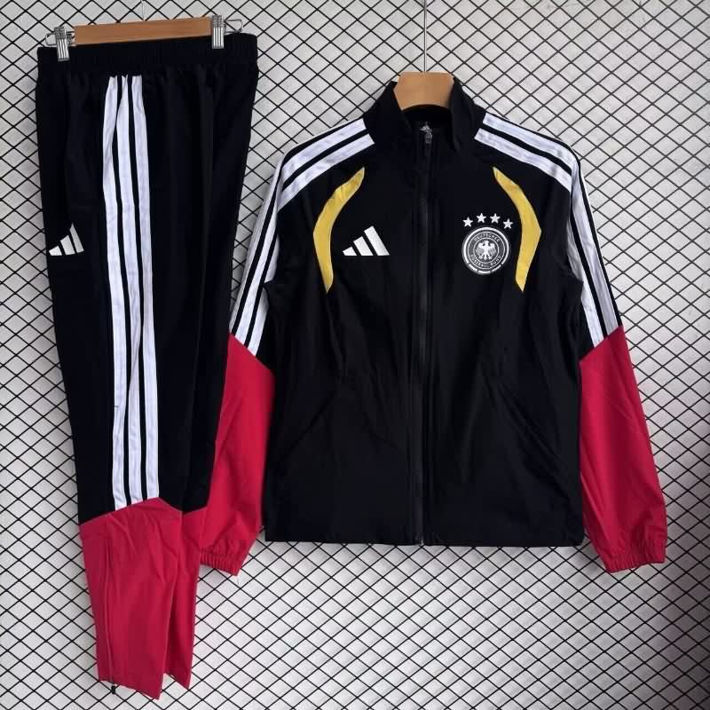 Thailand Quality(AAA) 2026 Germany Black Soccer Tracksuit