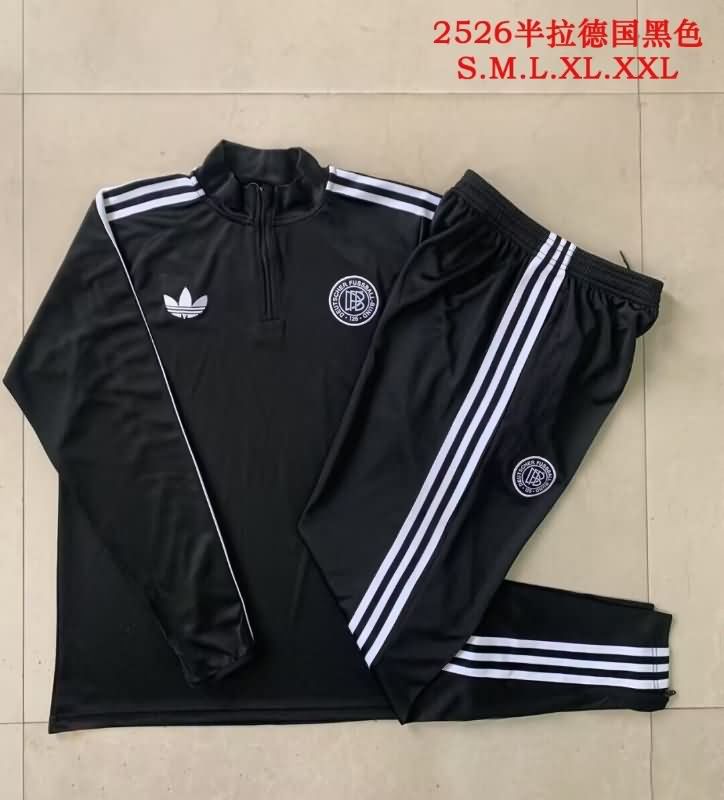 Thailand Quality(AAA) 2025 Germany Black Soccer Tracksuit 04
