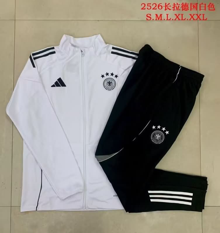 Thailand Quality(AAA) 2025 Germany White Soccer Tracksuit 03