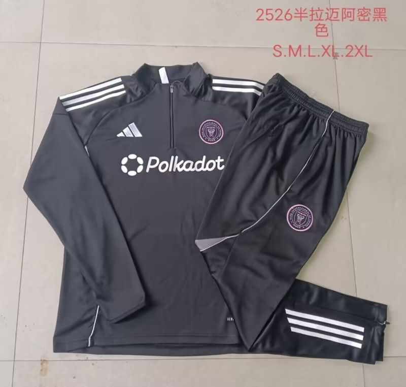 Thailand Quality(AAA) 2025 Inter Miami Black Soccer Tracksuit 02