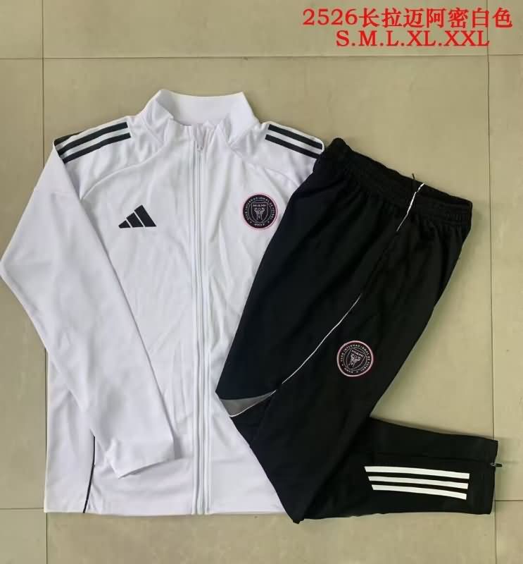 Thailand Quality(AAA) 2025 Inter Miami White Soccer Tracksuit 02