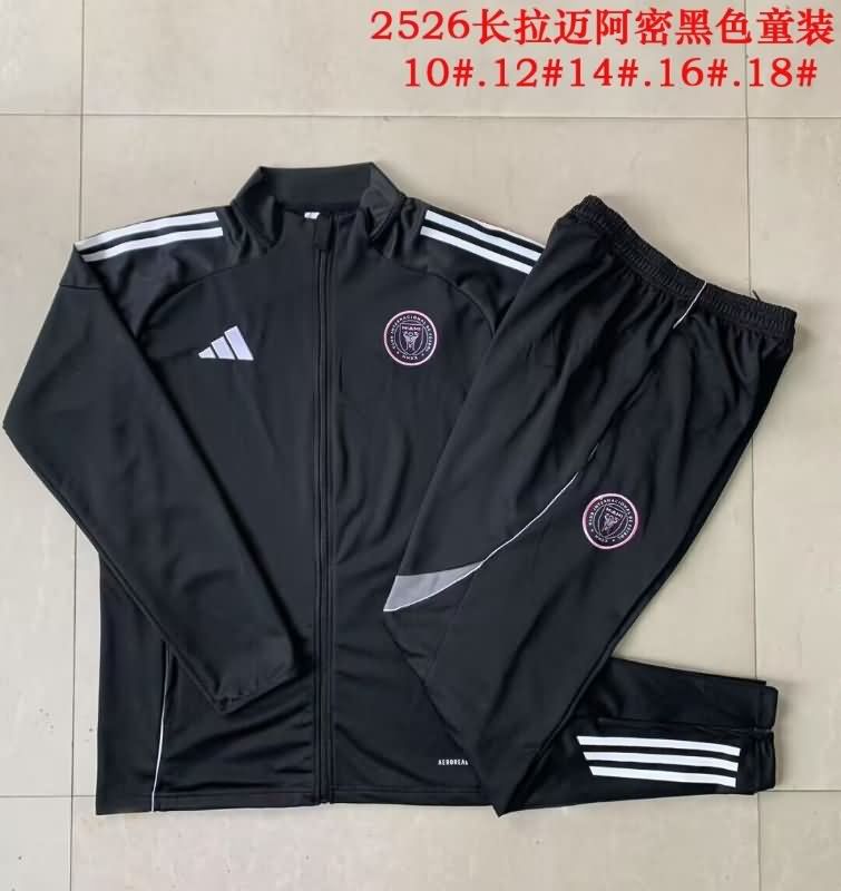 Kids - Thailand Quality(AAA) 2025 Inter Miami Black Soccer Tracksuit