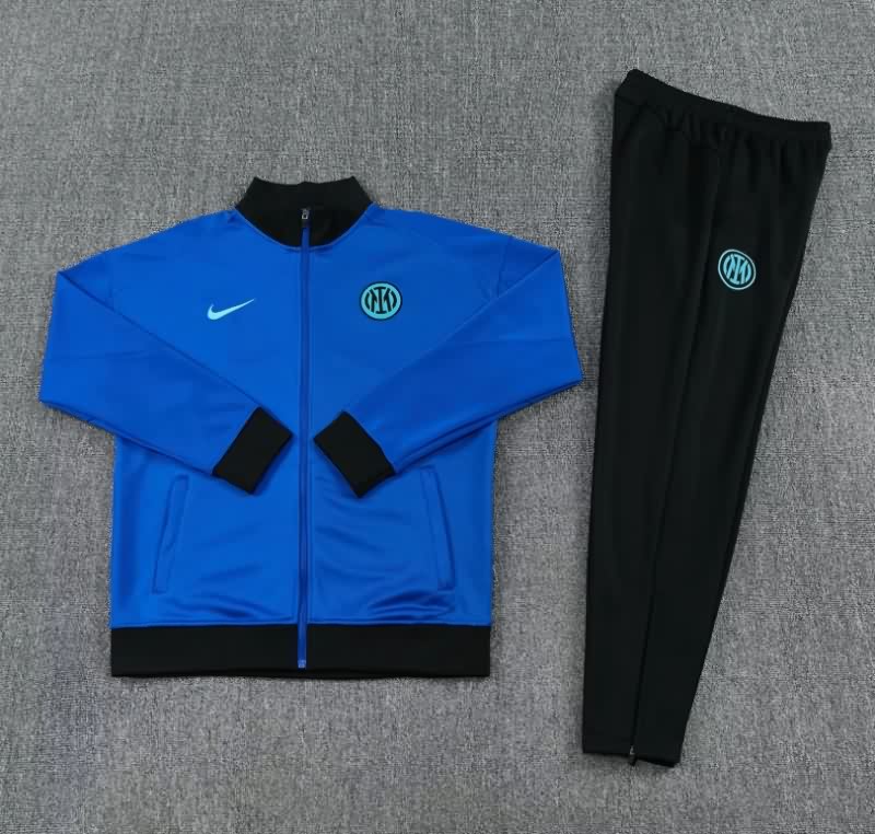 Thailand Quality(AAA) 25/26 Inter Milan Blue Soccer Tracksuit