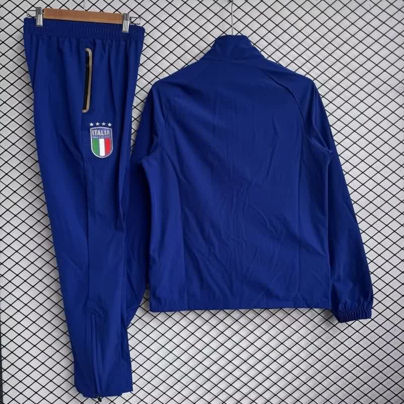 Thailand Quality(AAA) 2026 Italy Dark Blue Soccer Tracksuit