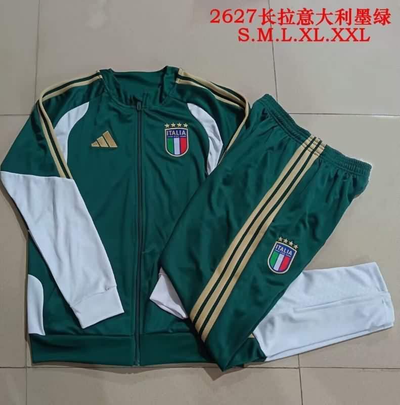 Thailand Quality(AAA) 2026 Italy Green Soccer Tracksuit 03