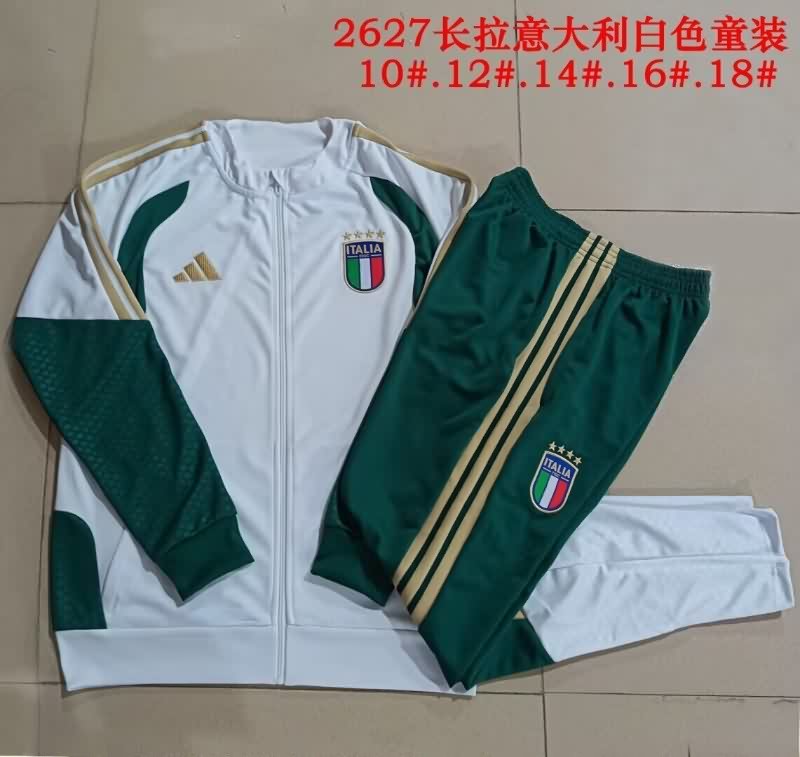 Kids - Thailand Quality(AAA) 2026 Italy White Soccer Tracksuit 02
