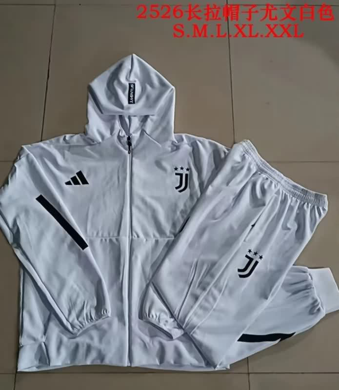 Thailand Quality(AAA) 25/26 Juventus White Soccer Tracksuit 06