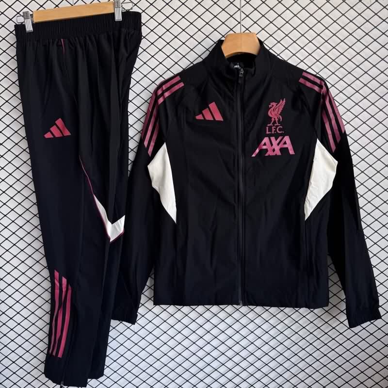 Thailand Quality(AAA) 25/26 Liverpool Black Soccer Tracksuit 03