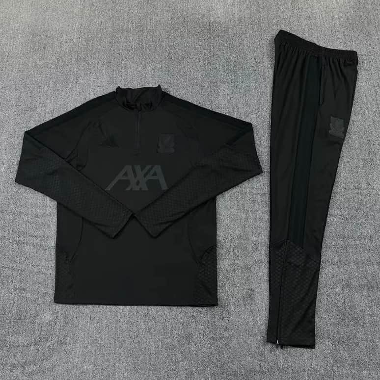 Thailand Quality(AAA) 25/26 Liverpool Black Soccer Tracksuit 07