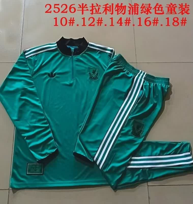 Kids - Thailand Quality(AAA) 25/26 Liverpool Green Soccer Tracksuit 02 Kids - Thailand Quality(AAA) 25/26 Liverpool Green Soccer Tracksuit 02