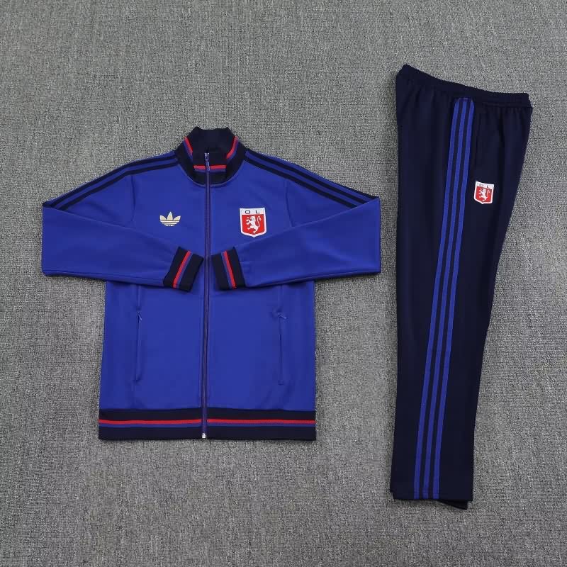 Thailand Quality(AAA) 2025 Lyon Dark Blue Soccer Tracksuit