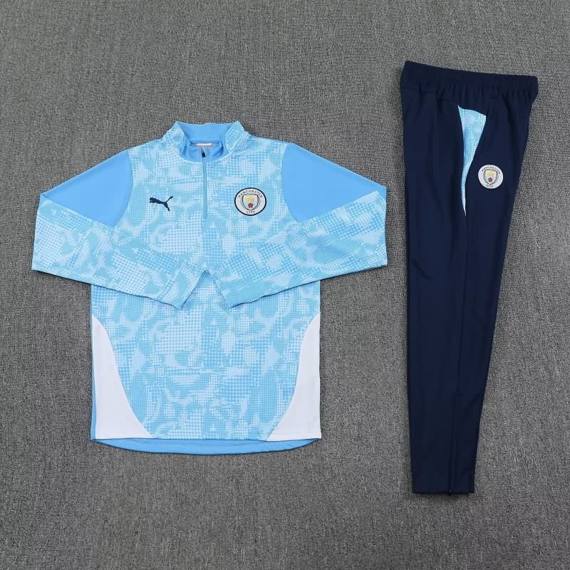 Thailand Quality(AAA) 25/26 Manchester City Light Blue Soccer Tracksuit