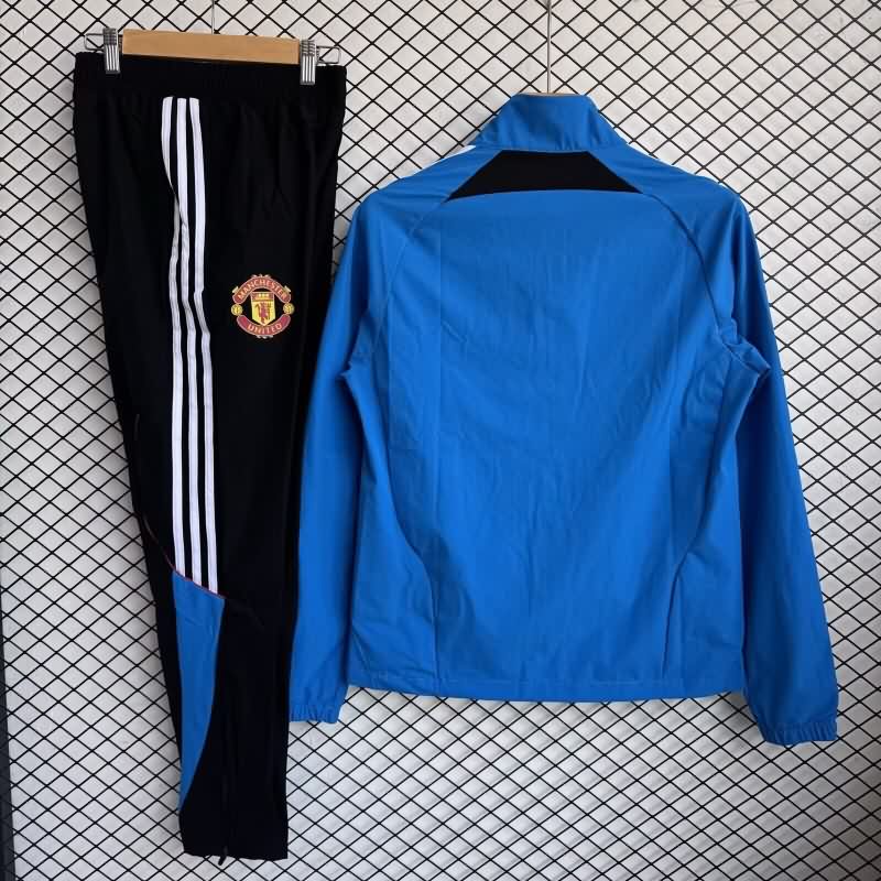 Thailand Quality(AAA) 25/26 Manchester United Blue Soccer Tracksuit 04
