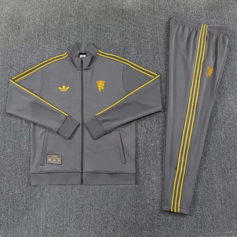 Thailand Quality(AAA) 25/26 Manchester United Grey Soccer Tracksuit
