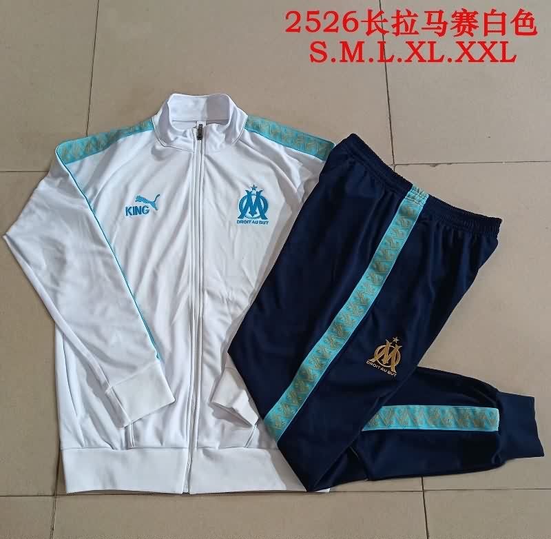 Kids - Thailand Quality(AAA) 25/26 Marseilles White Soccer Tracksuit 02 Kids - Thailand Quality(AAA) 25/26 Marseilles White Soccer Tracksuit 02