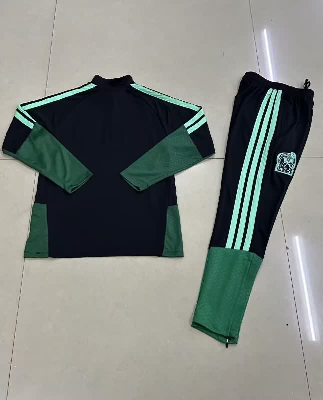 Thailand Quality(AAA) 2025 Mexico Black Soccer Tracksuit 02