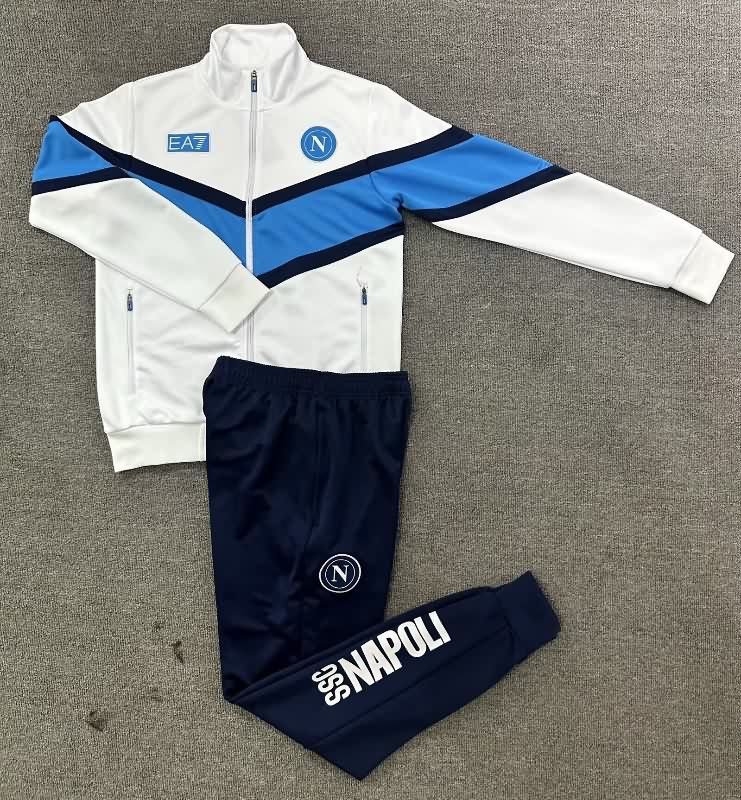 Thailand Quality(AAA) 25/26 Napoli White Soccer Tracksuit