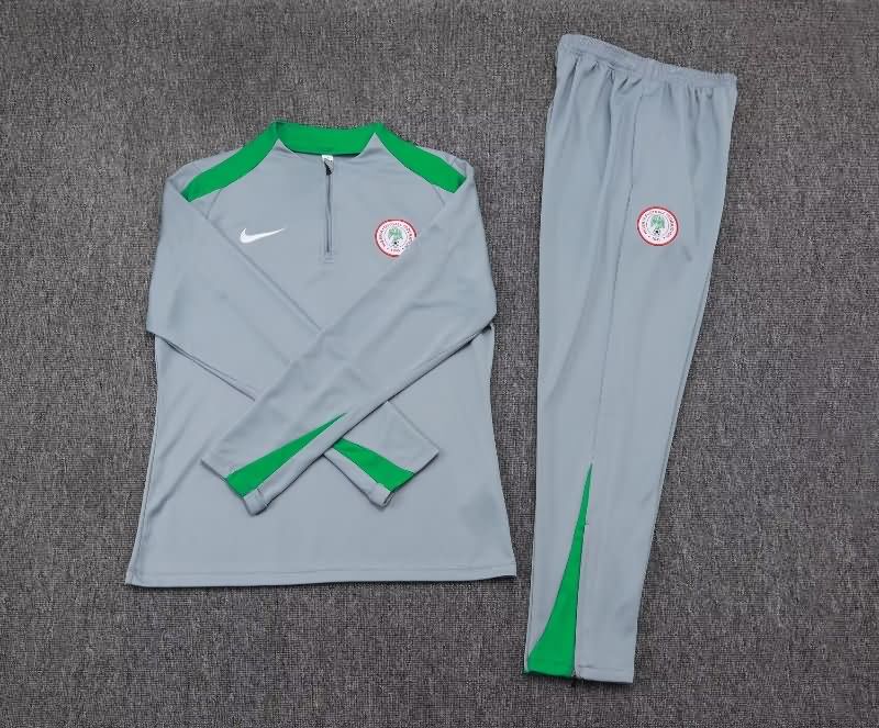 Thailand Quality(AAA) 2025 Nigeria Grey Soccer Tracksuit