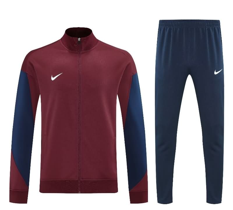 Thailand Quality(AAA) 2025 Nike Red Soccer Tracksuit 02