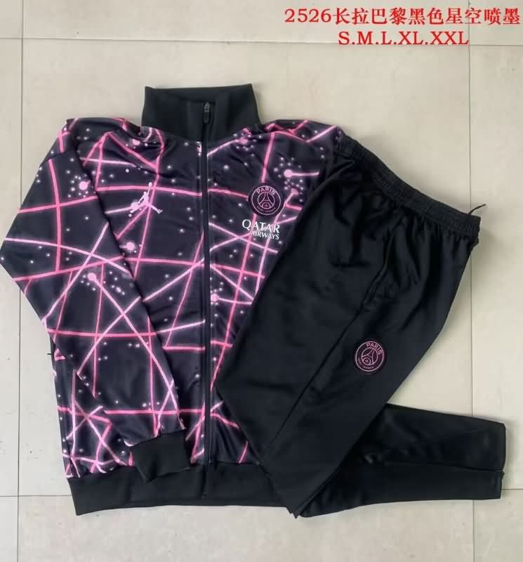 Thailand Quality(AAA) 25/26 Paris St Germain Black Soccer Tracksuit 02