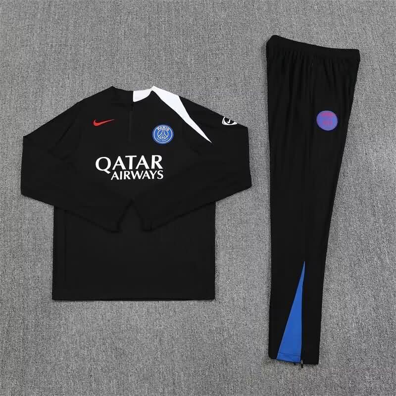 Thailand Quality(AAA) 25/26 Paris St Germain Black Soccer Tracksuit 06