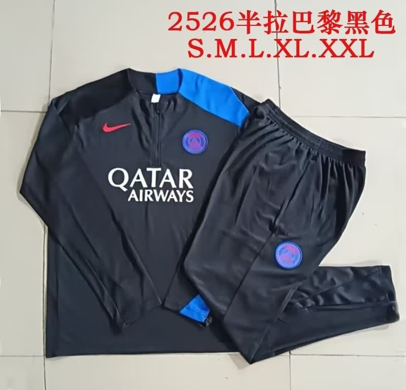 Thailand Quality(AAA) 25/26 Paris St Germain Black Soccer Tracksuit 07 Thailand Quality(AAA) 25/26 Paris St Germain Black Soccer Tracksuit 07