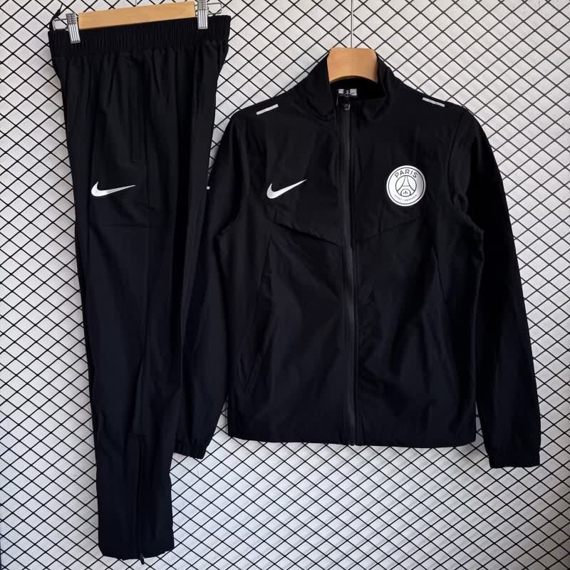 Thailand Quality(AAA) 25/26 Paris St Germain Black Soccer Tracksuit 09
