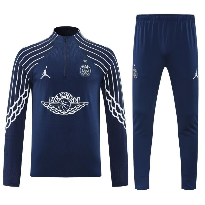 Thailand Quality(AAA) 25/26 Paris St Germain Dark Blue Soccer Tracksuit 03