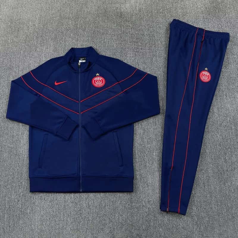 Thailand Quality(AAA) 25/26 Paris St Germain Dark Blue Soccer Tracksuit 10