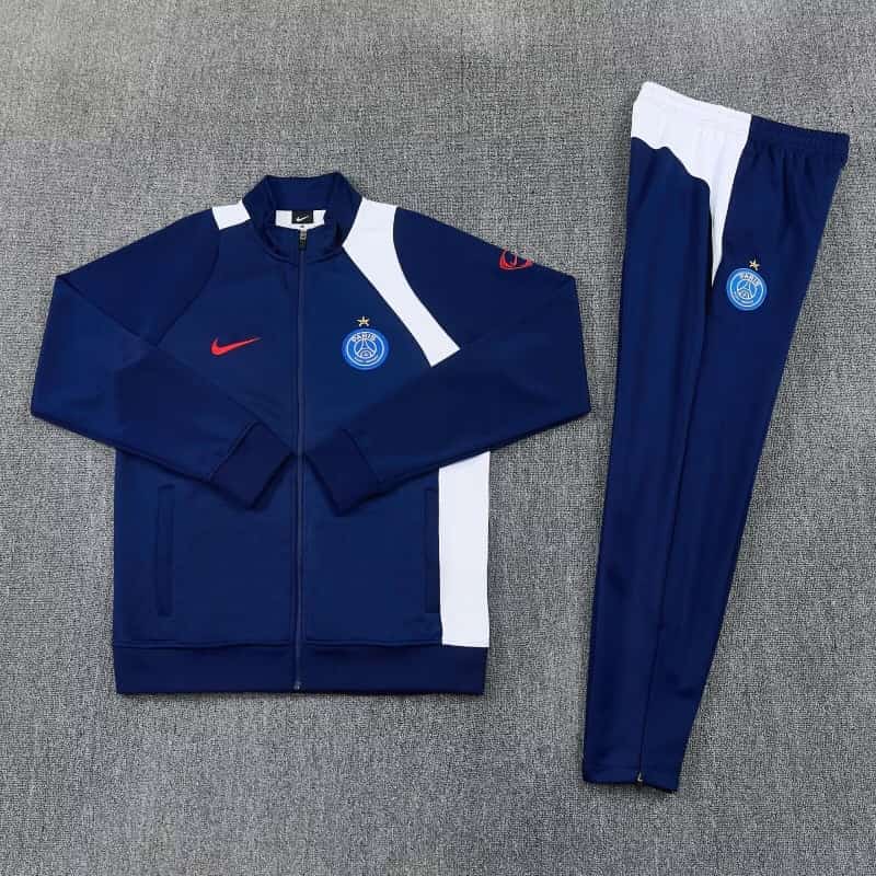 Thailand Quality(AAA) 25/26 Paris St Germain Dark Blue Soccer Tracksuit 11