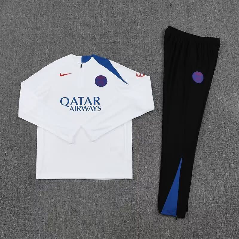 Thailand Quality(AAA) 25/26 Paris St Germain White Soccer Tracksuit 03