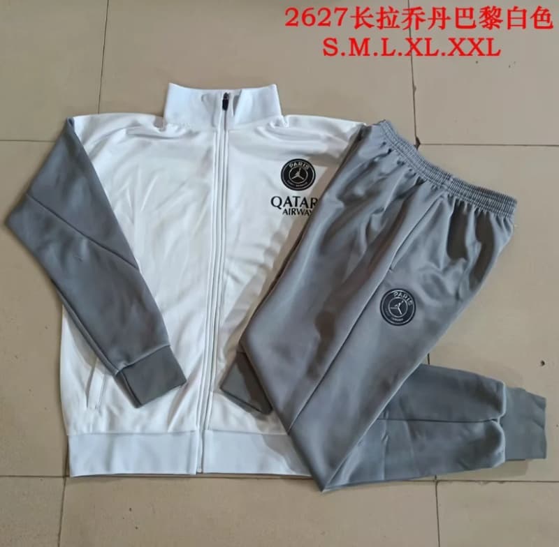 Thailand Quality(AAA) 25/26 Paris St Germain White Soccer Tracksuit 06