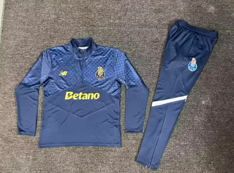 Thailand Quality(AAA) 25/26 Porto Dark Blue Soccer Tracksuit
