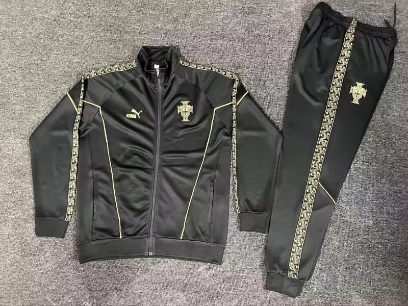 Thailand Quality(AAA) 2025 Portugal Black Soccer Tracksuit 02 Thailand Quality(AAA) 2025 Portugal Black Soccer Tracksuit 02