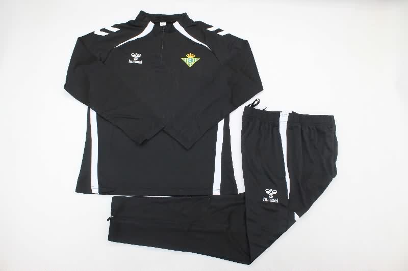 Thailand Quality(AAA) 25/26 Real Betis Black Soccer Tracksuit