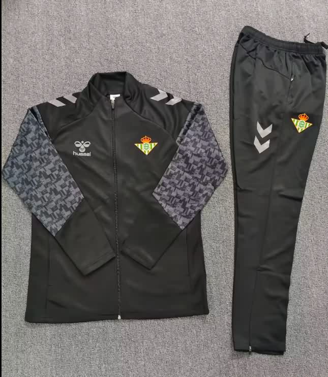 Thailand Quality(AAA) 25/26 Real Betis Black Soccer Tracksuit 03