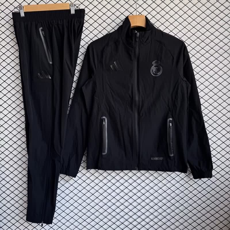 Thailand Quality(AAA) 25/26 Real Madrid Black Soccer Tracksuit 05