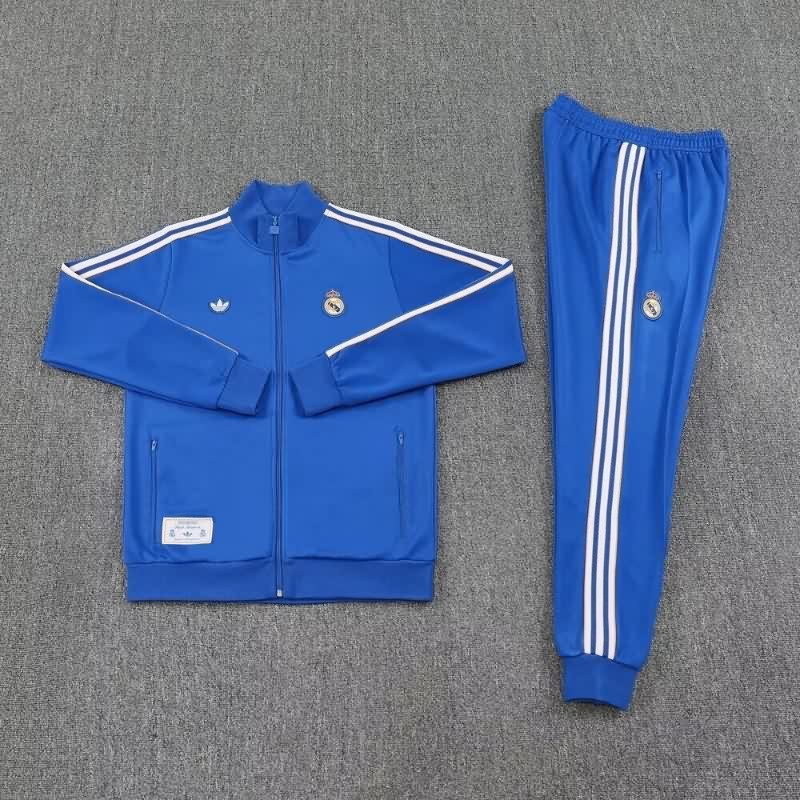 Thailand Quality(AAA) 25/26 Real Madrid Blue Soccer Tracksuit 03