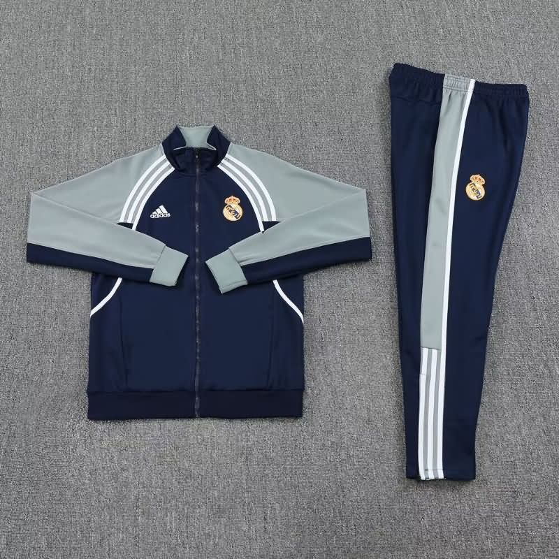 Thailand Quality(AAA) 25/26 Real Madrid Dark Blue Soccer Tracksuit 04