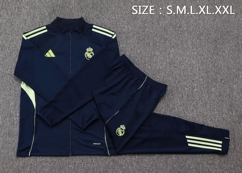 Thailand Quality(AAA) 25/26 Real Madrid Dark Blue Soccer Tracksuit 05