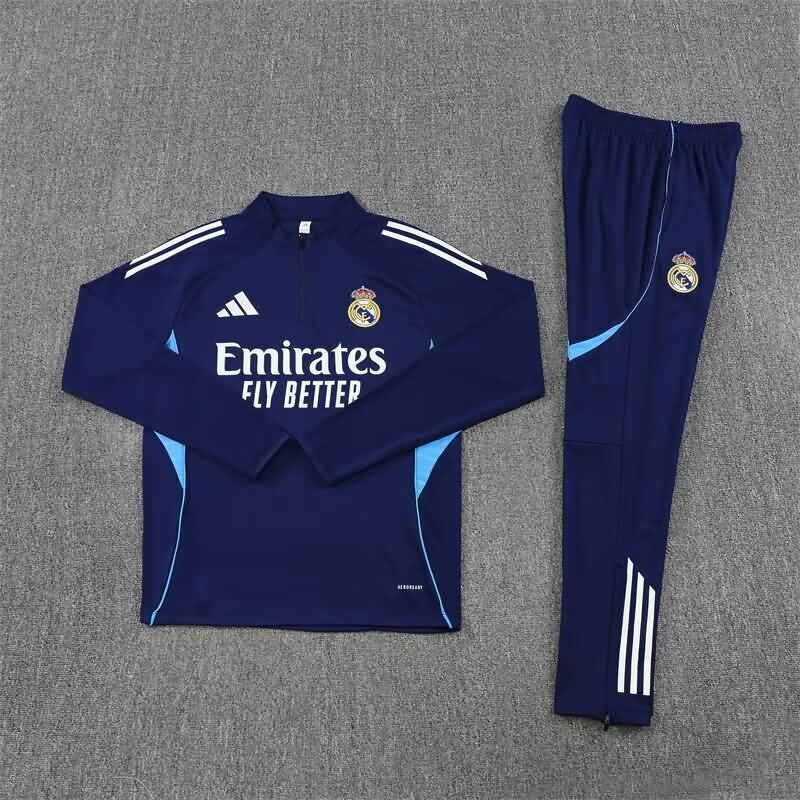 Thailand Quality(AAA) 25/26 Real Madrid Dark Blue Soccer Tracksuit 08 Thailand Quality(AAA) 25/26 Real Madrid Dark Blue Soccer Tracksuit 08