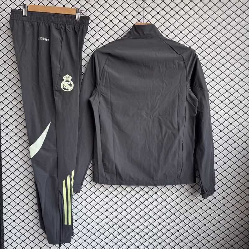 Thailand Quality(AAA) 25/26 Real Madrid Dark Grey Soccer Tracksuit 03
