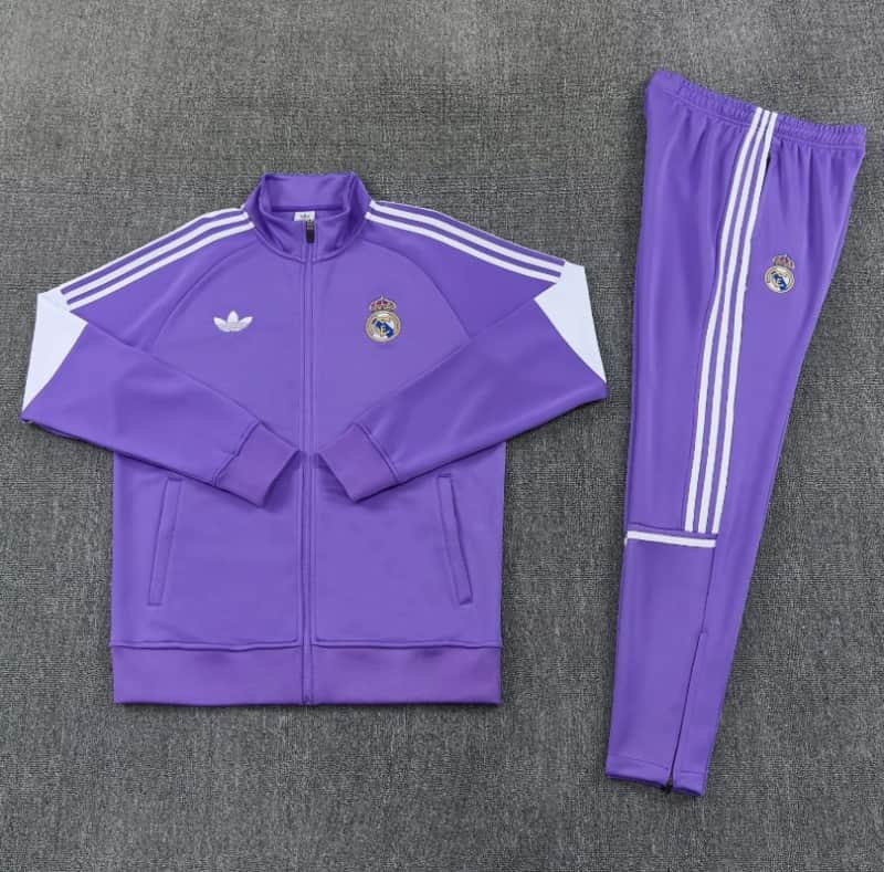 Thailand Quality(AAA) 25/26 Real Madrid Purple Soccer Tracksuit 03