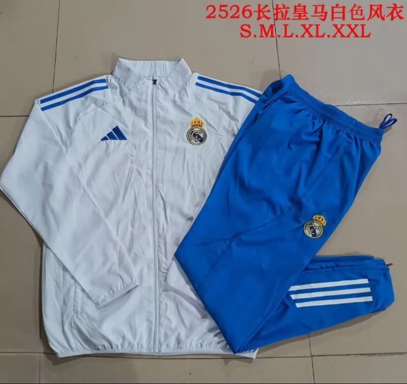 Thailand Quality(AAA) 25/26 Real Madrid White Soccer Tracksuit 17