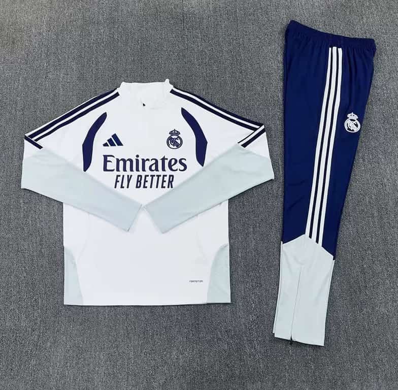 Thailand Quality(AAA) 25/26 Real Madrid White Soccer Tracksuit 18