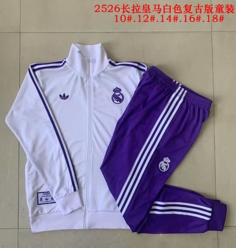 Kids - Thailand Quality(AAA) 25/26 Real Madrid White Soccer Tracksuit